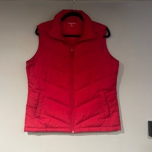 Lands End Puffer Zip Front Vest